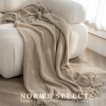 Solid Color Knitted Blanket Wabi-Sabi Style B&B Bedside Decorative Blanket Bed Towel Ins Nap Blanket Throw Blanket Sofa Blanket
