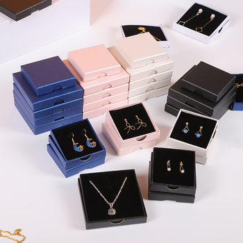 Cross-Border Factory Direct Sales Jewelry Packaging Box with Logo Printable Heaven and Earth Cover Necklace Box Earrings Ring Jewelry Packaging Box