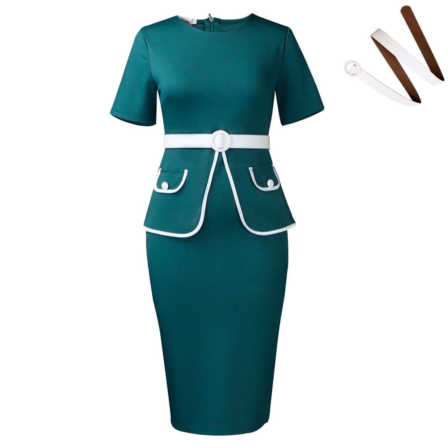 Elegant Plus Size Bodycon Dress for Women Short Sleeve Stretch Fabric Stylish Design Perfect for Office or Casual