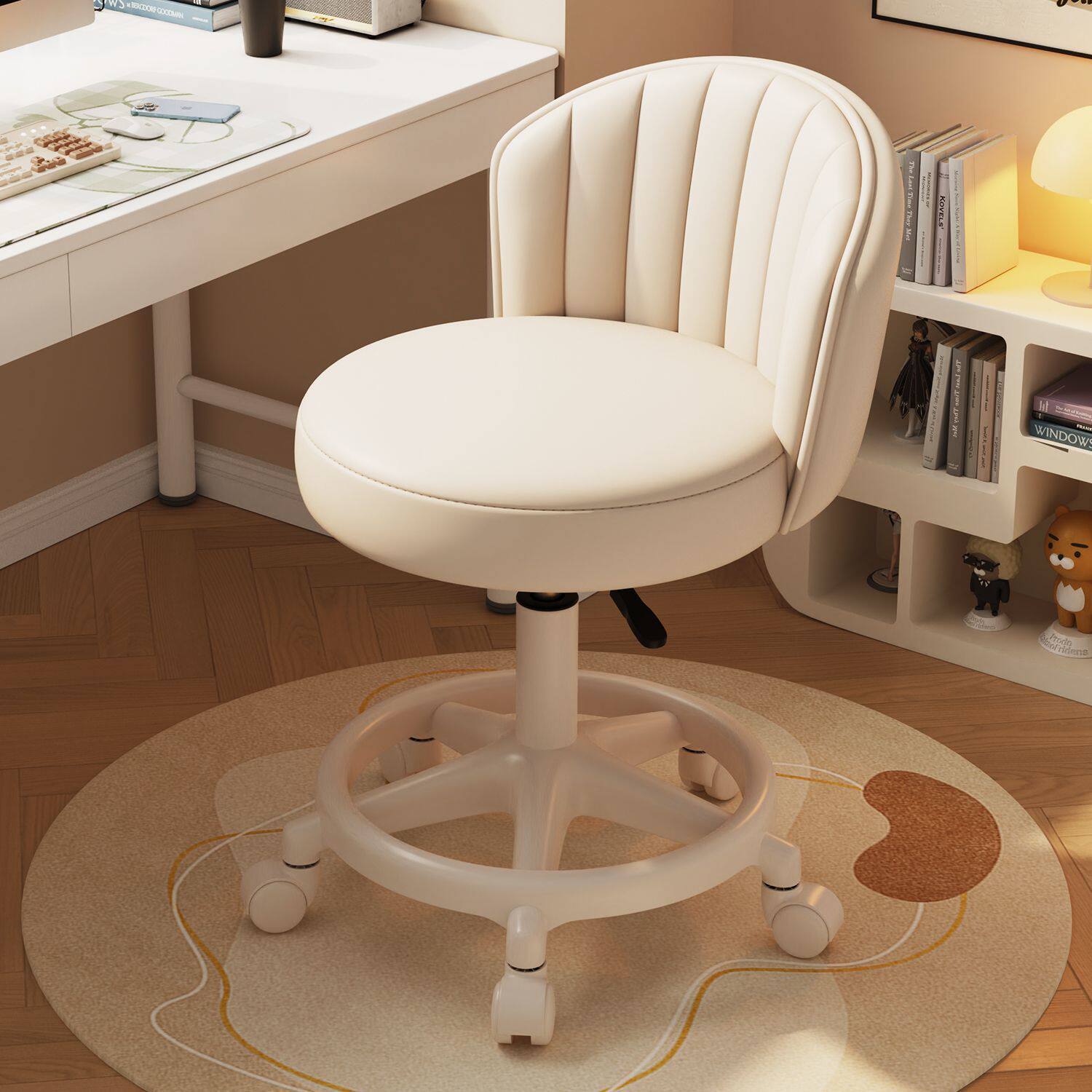 Makeup Chair for Girls' Bedroom, Stool, Makeup Stool, Internet-Famous Dressing Table Chair with Backrest, Manicure Swivel Chair, Home-Use Chair with Backrest