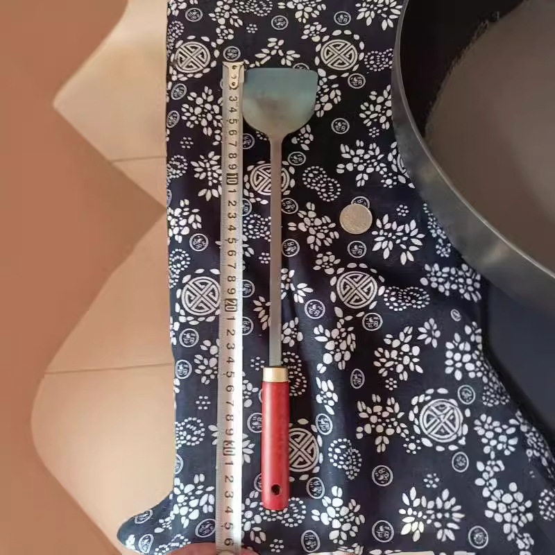 Household Kitchen Cooking Thickened Shovel Frying Shovel Wooden Handle Integrated Anti-scald Shovel Household Cookware suit