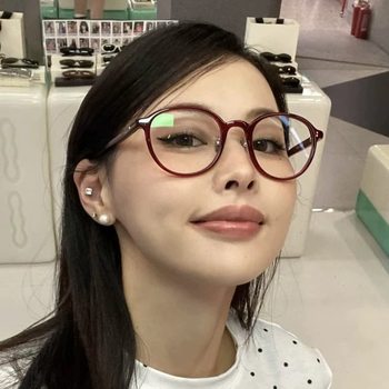 Red Glasses Frame Women's Sunglasses Polarized High-End Makeup Artifact Old Money Style Eye Frame Retro American Sunglasses