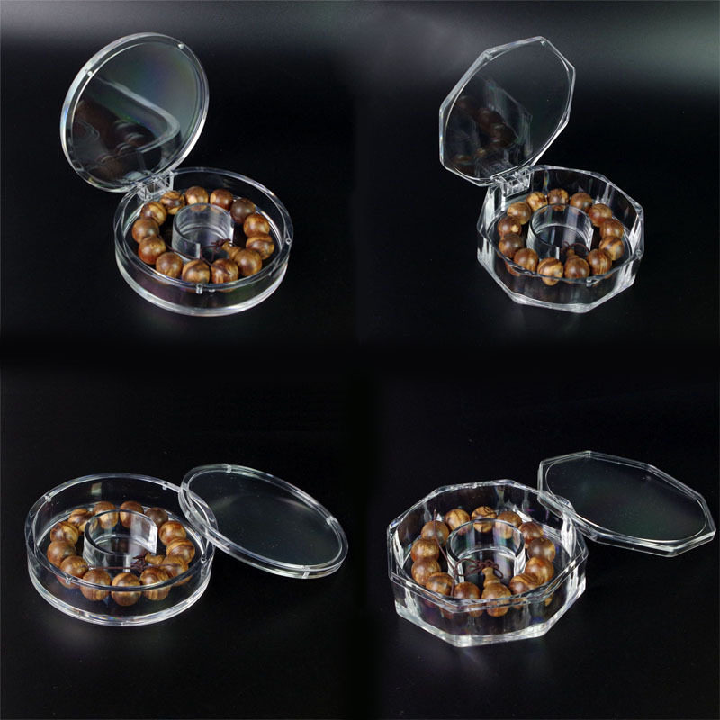 Acrylic Transparent Octagonal Round Box Sealed Sealed Box Hand String Buddha Bead String Storage Box Packaging Box Display Box