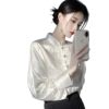 New Chinese Style National Style Inner Base Shirt Women's 2025 Early Spring High-end Light Luxury Age-reducing Western Style White Jacquard Shirt