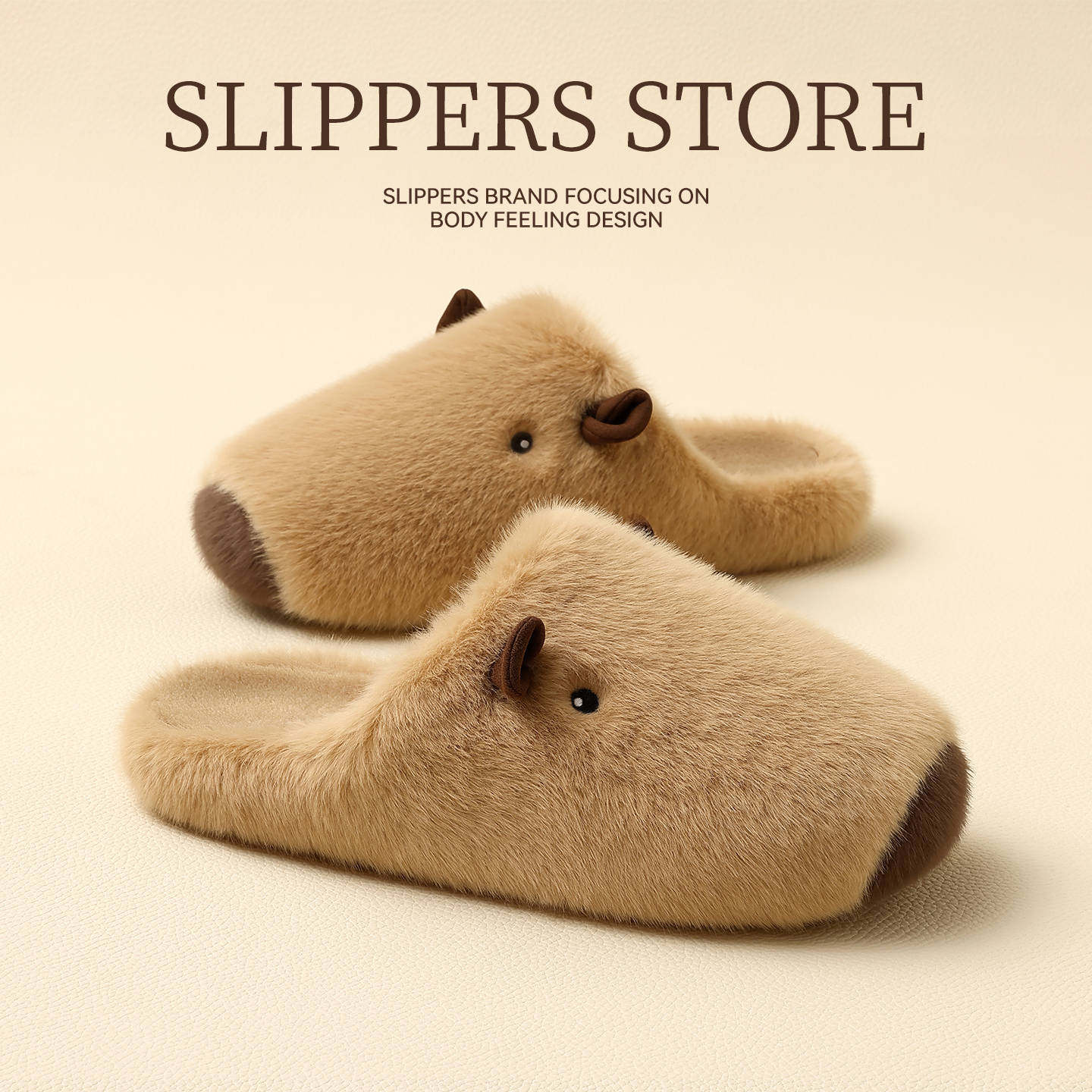 Kapibala Plush Cotton Slippers for Women Autumn and Winter 2025 New Indoor Warm Home Plush Cotton Slippers for Men