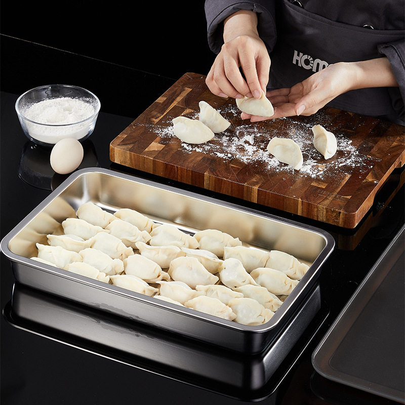 316 Stainless Steel Dumpling Box Sealed Watertight Quick-Frozen Fresh-keeping Box High-end Thickened Kitchen Storage Box Fresh-keeping Box
