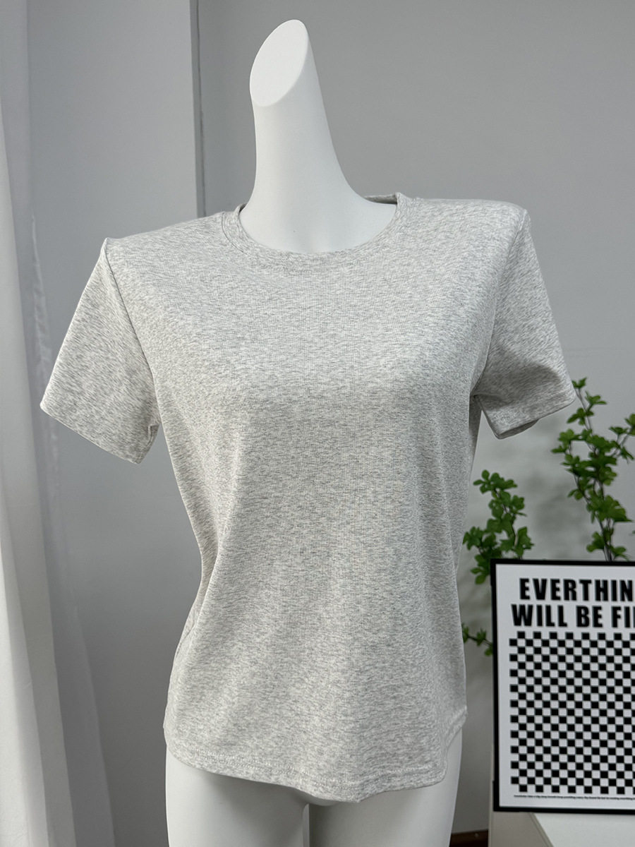 Womens Basic Solid Color T Shirt Slim Fit Short Sleeve Comfortable Fabric Casual Spring Summer Wear Wholesale