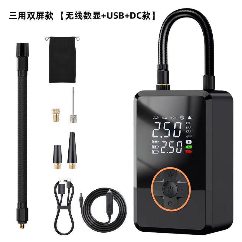 Intelligent Inflatable Car Air Pump, Illuminated Digital Display Electric Air Pump, Outdoor Emergency Wireless Car Air Pump
