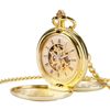 Metal White Polished Double Open Cover Mechanical Pocket Watch Retro Glossy Student Gift Commemorative Pocket Watch