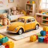 Ретро Volkswagen Beetle ностальгический винтажный коллекционный автомобиль, модель украшения, имитация игрушечного автомобиля из сплава, детский мальчик