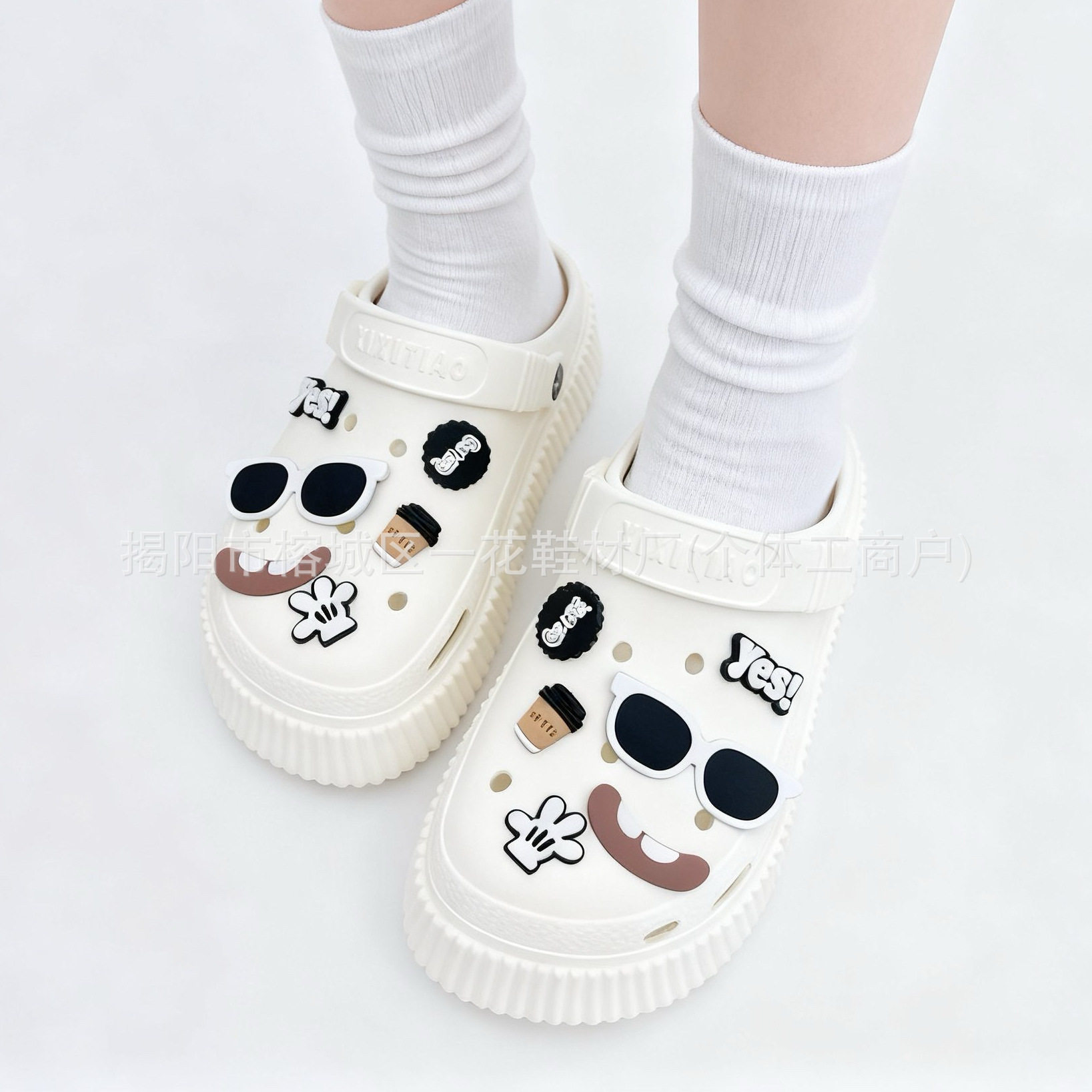 Wholesale Popular Fun Hole Shoes DIY Accessories Cute Cartoon Soft Rubber Pvc Ornaments Detachable Shoe Charms