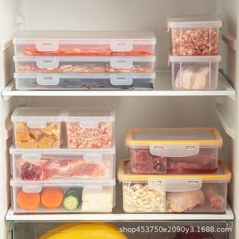 Kitchen Food Refrigerator Preservation Box Sealed Transparent Plastic Classification Multifunctional Frozen Meat Refrigerator Freezing Storage Box