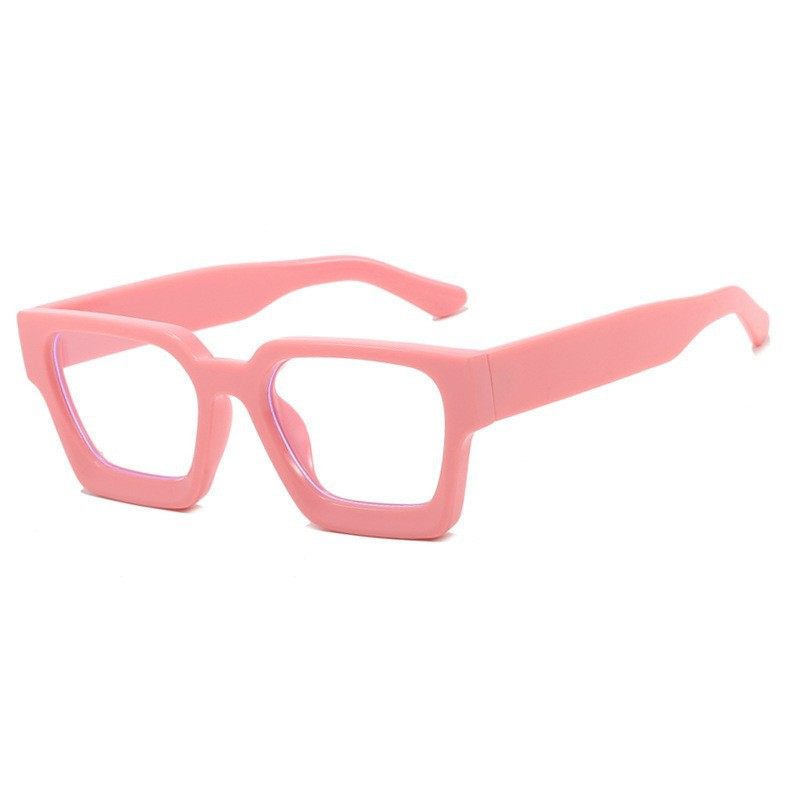 2025 Square Frame Thick Edge Glasses Frame European and American Fashion Ins Glasses Cross-Border Retro Trendy Anti-Blue Light Flat Glasses