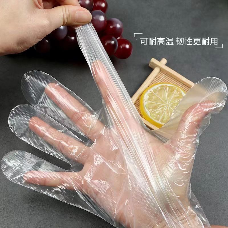 Disposable Gloves Extra Thick Large Gloves Food Grade Commercial Takeaway Hairdressing Special Pe Film Gloves Wholesale