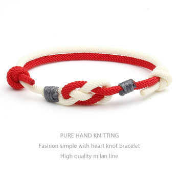 Concentric Knot Couple Bracelets, a Pair of Chinese Style Student Love Tokens, Acacia Valentine's Day Woven Gift Bracelets