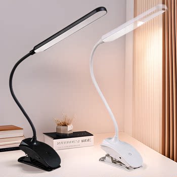 Led Small Desk Lamp Student Desk Reading Rechargeable Clip-On Dormitory Bedside Lamp Voice-Controlled National Aa-Level Illumination Eye Protection