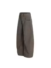 Dc+Z033 American Retro Scimitar Silhouette Work Pants for Men and Women, Washed, Slimming, Drapey Straight-Leg Casual Pants, Trendy Brand