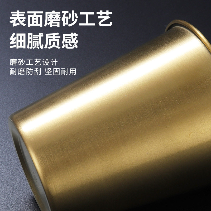 Wholesale Stainless Steel Beer Mugs, Large Capacity Single-Layer Saliva Cups, Food-Grade Rolled Edge Gold Wine Glasses, Commercial Coffee Cups