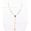 3mm gold clavicle chain stainless steel round bead necklace cross necklace Amazon hot sale jewelry accessories