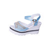 Sandals Women's 2025 Summer New Sandals Women's Wedge Rhinestone Fashion One-Word Buckle Fish Mouth Women's Shoes