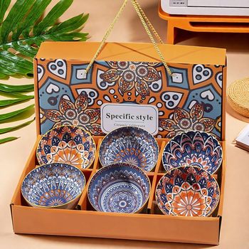 Bohemian Bowls and Chopsticks, Blue and White Porcelain Tableware Set, Underglaze Bowls, Opening Gifts, Wedding Return Gifts, Event Sets, Bowl Gift Boxes