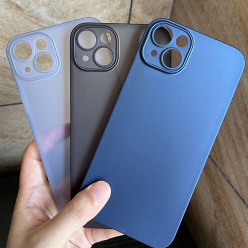 Apple 14 Transparent Mobile Phone Case Iphone14Plus Pure Color All-Inclusive Pp Hard Shell Suitable for Spot Wholesale Anti-Fall