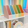 Children's Desktop Bookshelf, Student Test Paper Storage Rack, Wooden Classification Folder Organizer, Combination Rack, Storage Picture Book