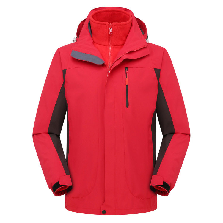 Men's and women's outdoor jacket two-piece three-in-one sports waterproof warm coat can be printed logo
