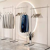 Clothing Store Display Rack Stainless Steel Simple Floor-to-Floor Nakajima Hanger for Men's and Women's Children's Clothing Store Shelf Display Props