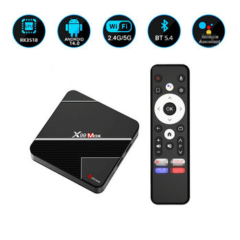 X99 Max Tv Set-Top Box Rk3518 2Gb/16G Android 14.0 4K Hd Player Tv Box