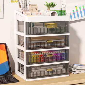 Cross-Border Multi-Layer Desktop Storage Box Office Stationery Student Sundries Desk Storage Pencil Dormitory Organizer