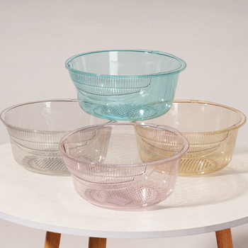 Plastic Kitchen Rice Washing Tool, Rice Washing Sieve, Rice Washing Basin, Crystal Vegetable Washing Basin, Fruit Washing Basin, Transparent Draining Basket with Printing