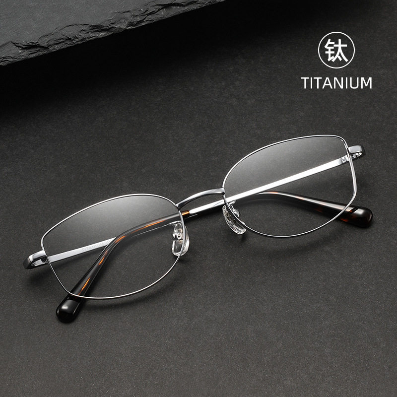 New Pure Titanium Glasses Frame Nerd Cat Eye 53 Women's High-End Cool Stylish Fashion 98711 Trendy Bb7000