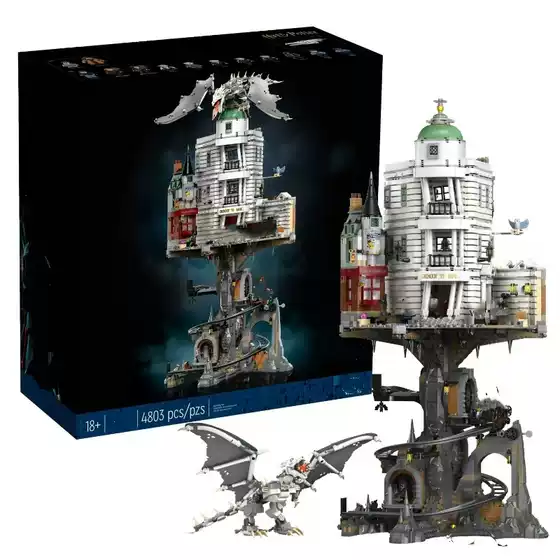 Cross-Border Compatible Lego Building Blocks Harry Potter Gringotts Wizarding Bank Educational Assembly Toys for Boys and Girls Gifts