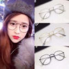 New Retro Metal Flat Mirror Fashion Harajuku Style Glasses Korean Artistic Round Large Frame Glasses Frame