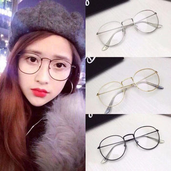 New Retro Metal Flat Mirror Fashion Harajuku Style Glasses Korean Artistic Round Large Frame Glasses Frame