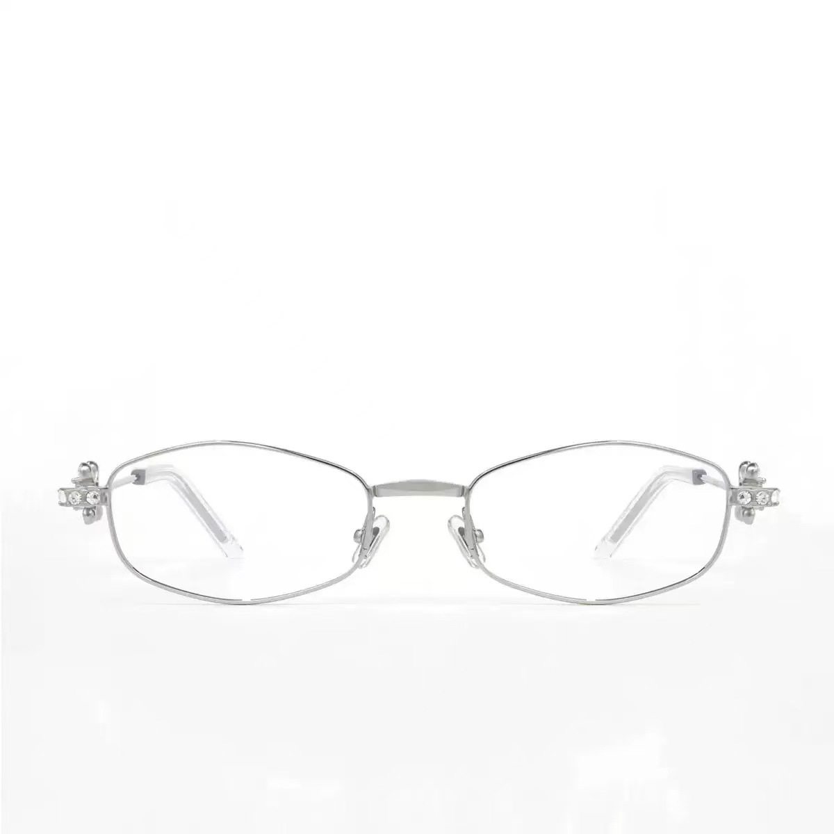 2025 New Gm Diamond-Encrusted Metal Glasses Frame for Women, High-End, Fashionable and Plain, Can Be Matched with Prescription Myopia Flat Glasses