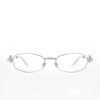 2025 New Gm Diamond-Encrusted Metal Glasses Frame for Women, High-End, Fashionable and Plain, Can Be Matched with Prescription Myopia Flat Glasses