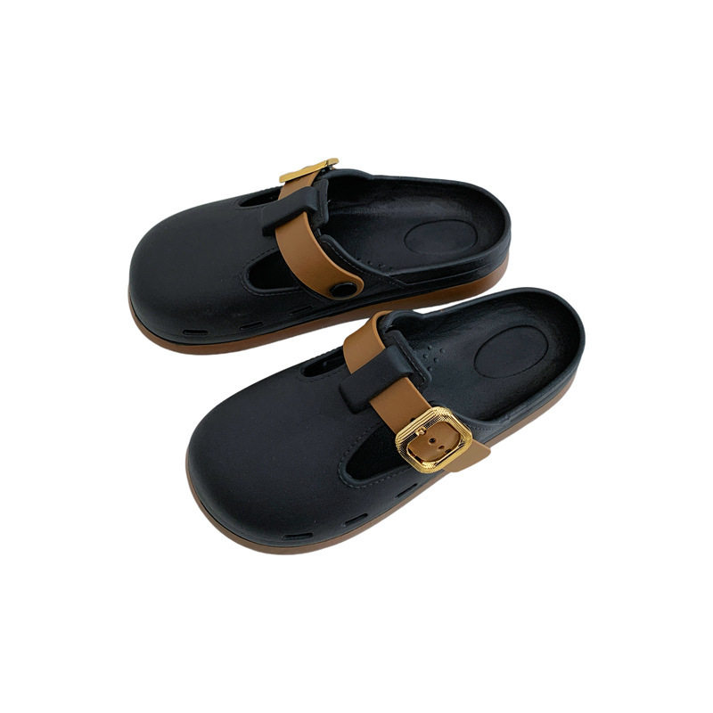 New Birkenstock-Style Women's Summer Outdoor Clogs, Closed-Toe Sandals, Flat-Soled Trendy Versatile Slippers with a Comfortable Feel