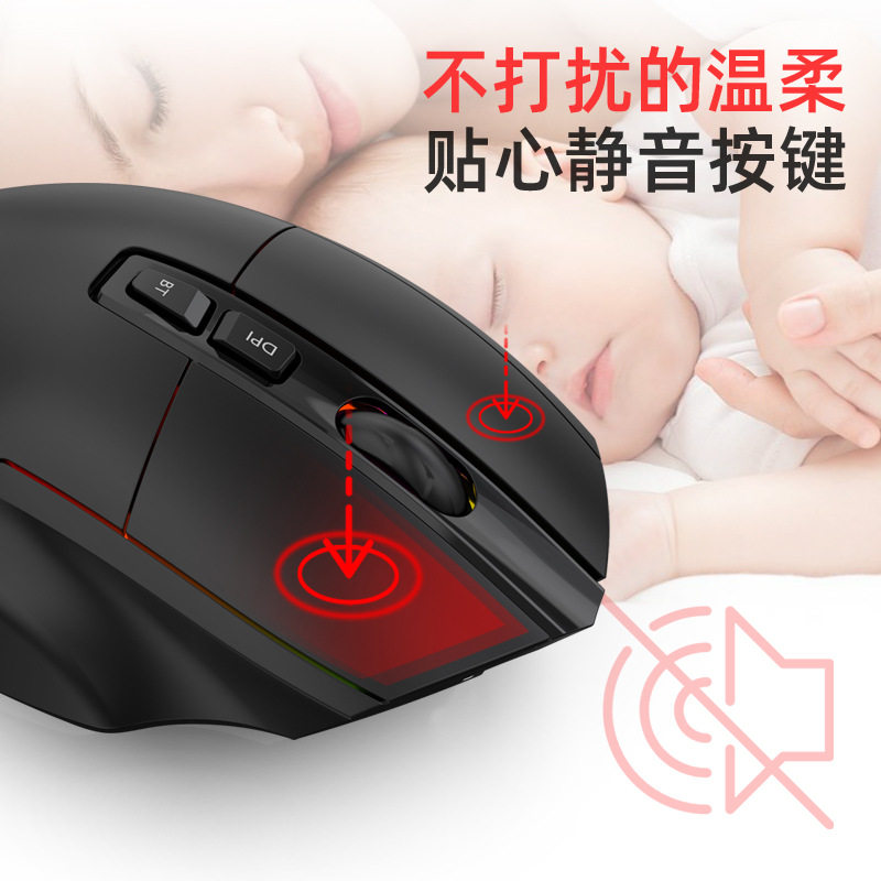 Wireless Bluetooth Mouse, Three-Mode Typec Charging, Rgb Gaming, Wholesale Starting from One Piece, Computer Accessories, Desktop