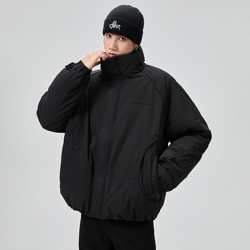 Winter New Outdoor Duck down Jacket Men's Stand Collar Windproof Thickened Warm Coat Trendy Brand Loose Workwear Men's Clothing