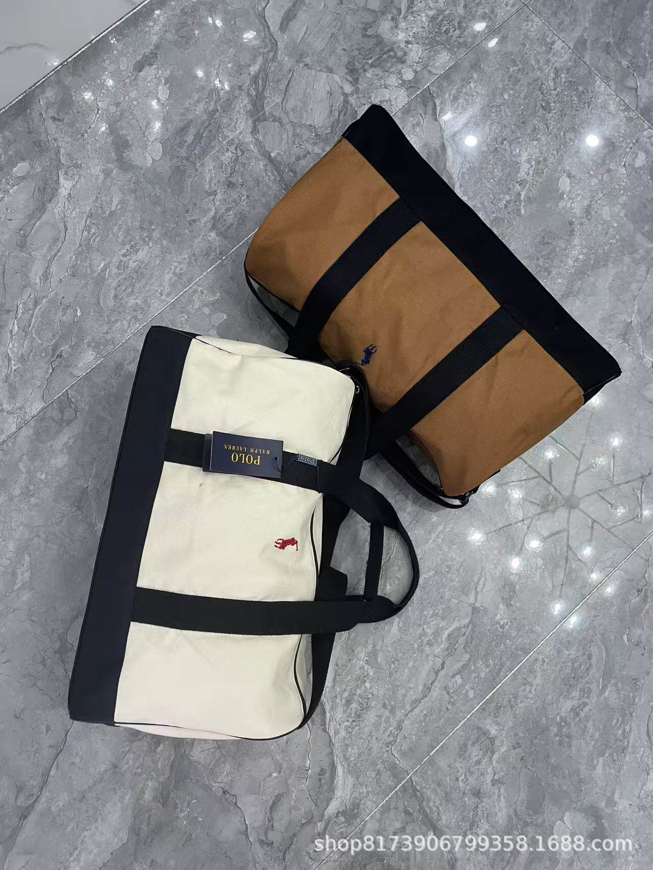 Polo Pure Cotton Canvas Men's and Women's Yoga Bag Fitness Bag Short-Distance Foreign Trade Travel Bag Handbag Shoulder Bag Crossbody Bag