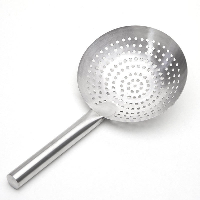 Colander Stainless Steel Wooden Handle Oil Drum Leakage Hotel Commercial Household Frying Oil Separator Kitchen Large Filter Fence