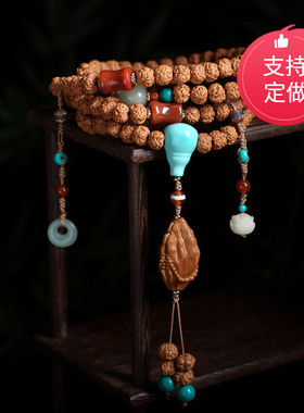 2025新款尼泊尔金刚菩提籽佛珠手链文玩多圈手串女项链念珠饰品