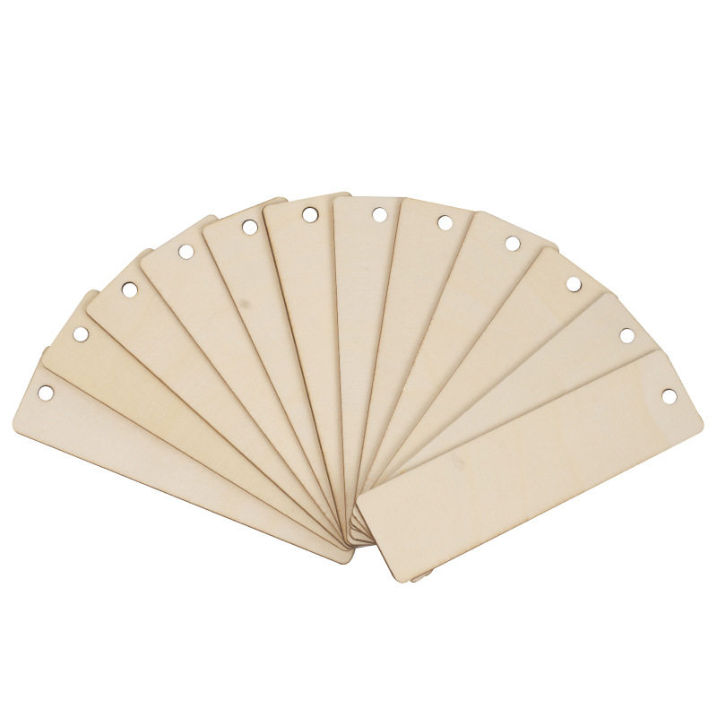 Wooden blank bookmark graffiti creative diy wooden crafts rectangular thin hanging label farewell blessing bookmark