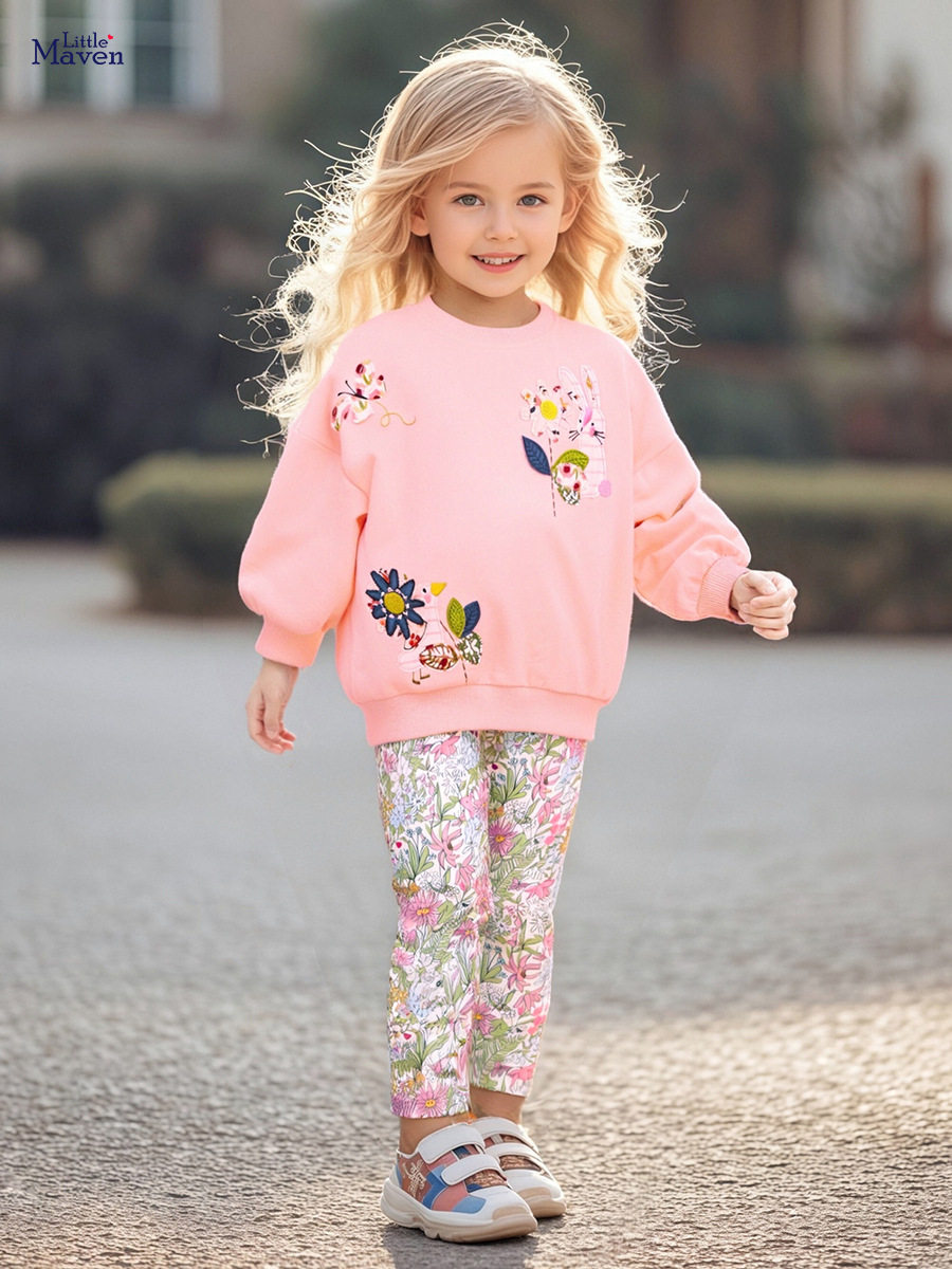 Grosir pakaian anak langsung dari pabrik, set anak perempuan musim gugur, set bayi dan anak