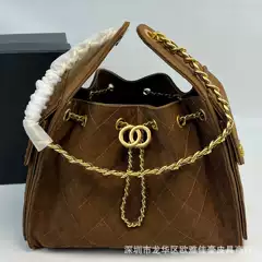 Frosted Leather European and American Style New High-End Bucket Bag, Genuine Leather Underarm Women's Bag, Top Layer Cowhide Handbag, Hippie Bag, Crossbody Bag