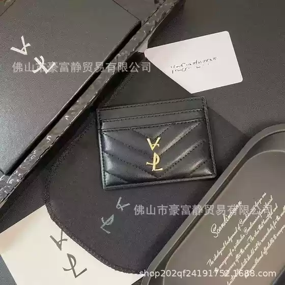 New Cowhide Card Bag Rhombus Lambskin Car Stitch Ultra-thin Women's Coin Purse Card Bag Pickup Card Bag Porous Bag