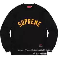 In Stock High Version Sup20Ss Kanji Logo Crewneck Embroidered Round Neck Pullover Wholesale