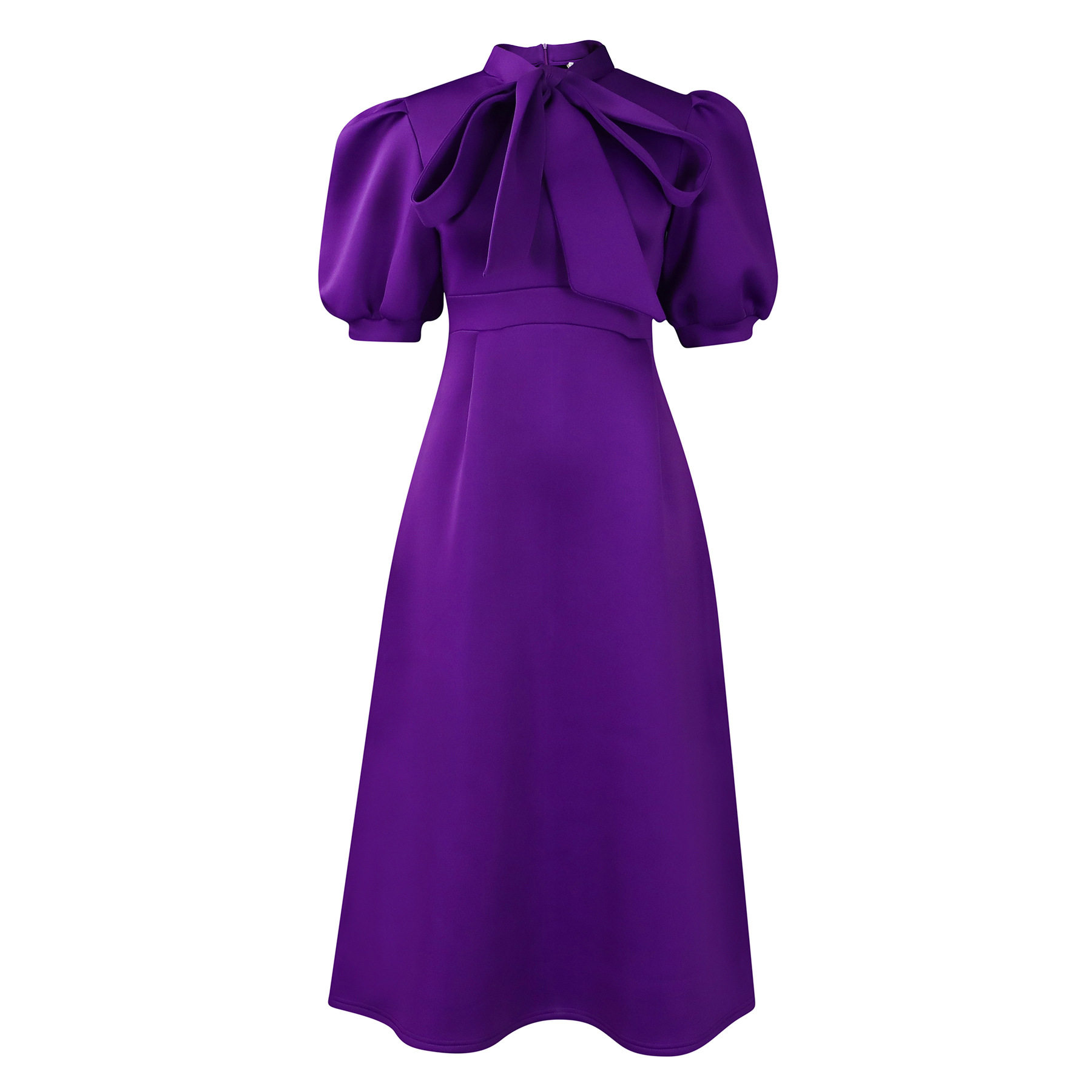 Summer Womens Short Sleeve Bow Tie A Line Party Dress Elegant Design Comfortable Fabric Versatile for Events